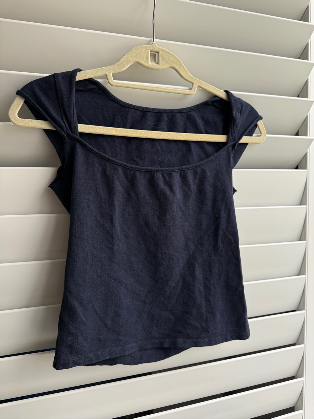 Brandy Melville Navy Capped Sleeve Top